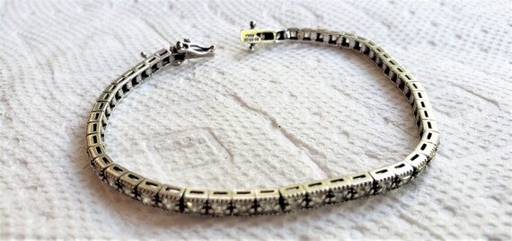 SALE___Tennis Bracelet ST13 925 Silver -- Estate … - image 6