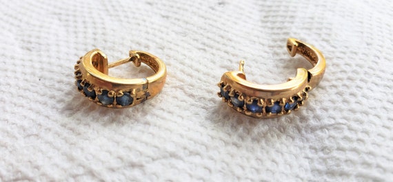 Deep Blue and Gold-colored Earrings set U2 Estate… - image 1