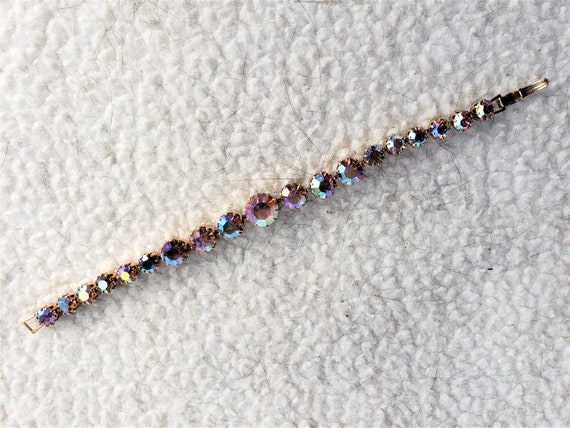 Clear and Rainbow Bracelet Estate Vintage --- FRE… - image 4