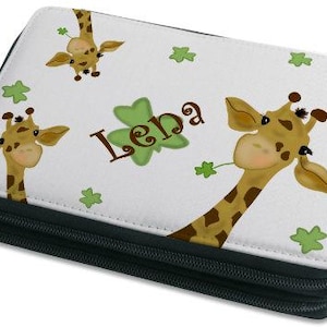 Pencil case, pencil case, pencil case, personalized with name Giraffe