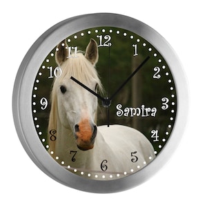 Children's radio clock horse white