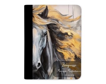 Certificate folder personalized with name Horse Magic, girls and boys
