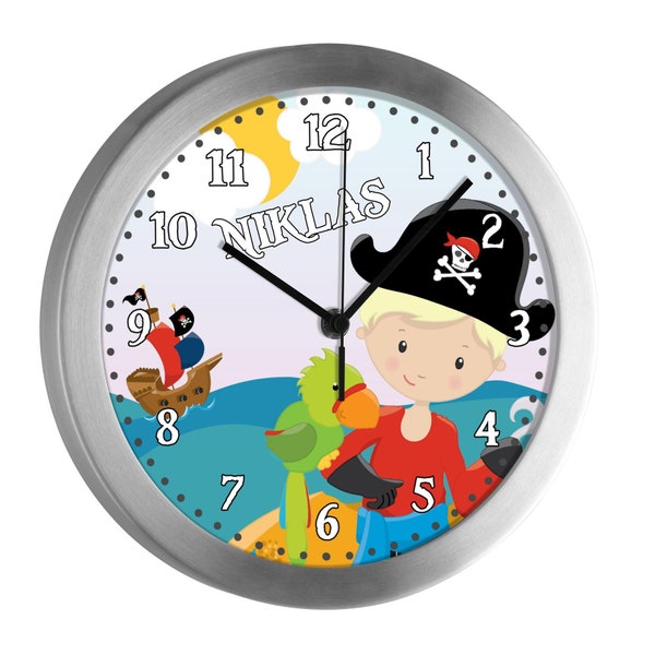 Children's room radio clock pirate close