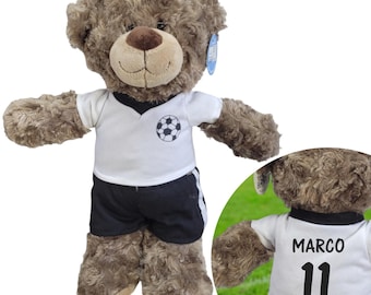 Kuscheltier, Stofftier, Plüschtier Bär Fußball mit Name personalisiert