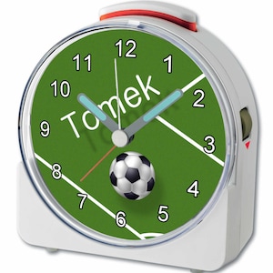 Children's radio alarm clock white motif football