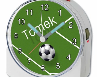 Children's radio controlled alarm clock white motif football