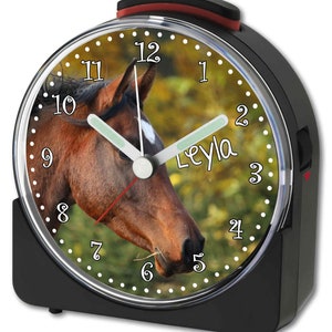 Children's radio alarm clock black motif thoroughbred alarm clock quiet running