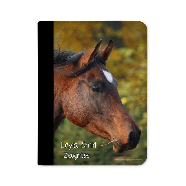 certificate folder personalized with name Thoroughbred