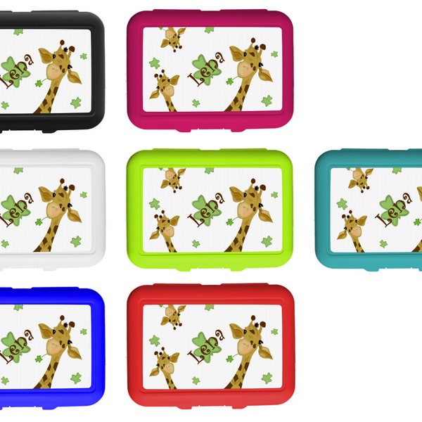 Lunch box / lunch box / snack box / with insert motif giraffe