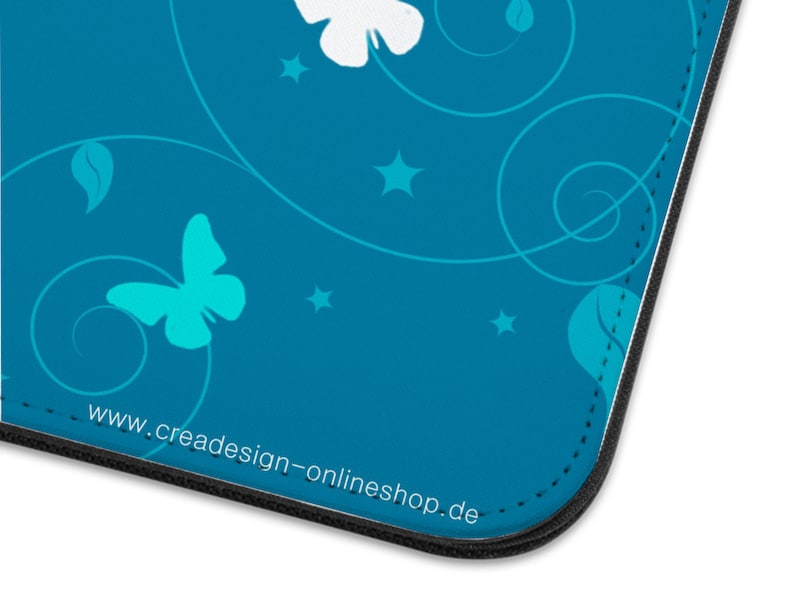 zeugnismappe personalisiert mit Namen Schmetterling Ornamente Blau image 3