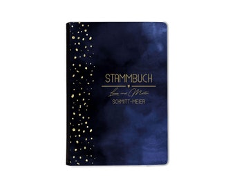 Stammbuch A5 Glitter Blau personalisierbar