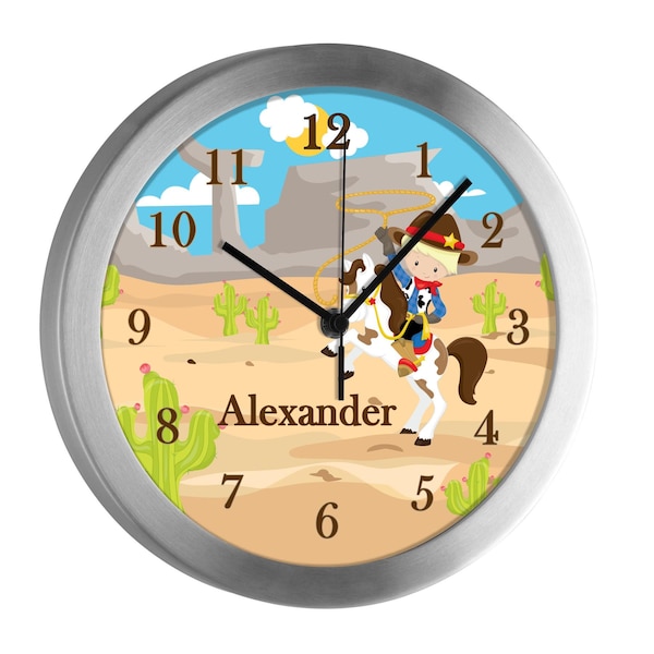 Children's room radio clock cowboy