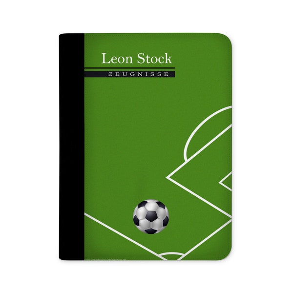 certificate folder personalized with name football
