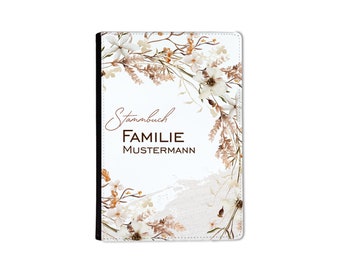 Family book A5 meadow flowers brown personalizable