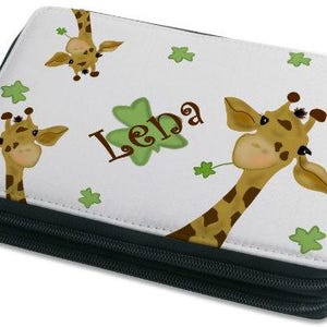Pencil case, pencil case, pencil case, personalized with name Giraffe