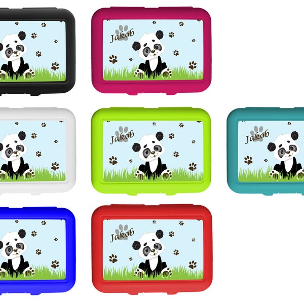 Lunch box / lunch box / snack box / with insert motif panda bear