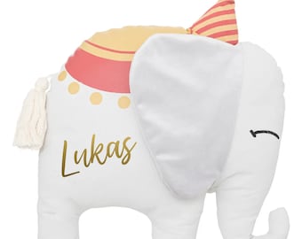 Elephant circus cushion personalized with name