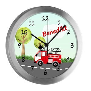 Children's room radio clock fire brigade landscape