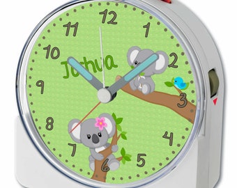 Children's radio controlled alarm clock white motif Koala