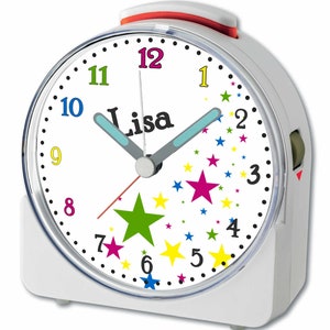 Kinder Funwecker weiß Motiv Sterne Wecker laufruhig