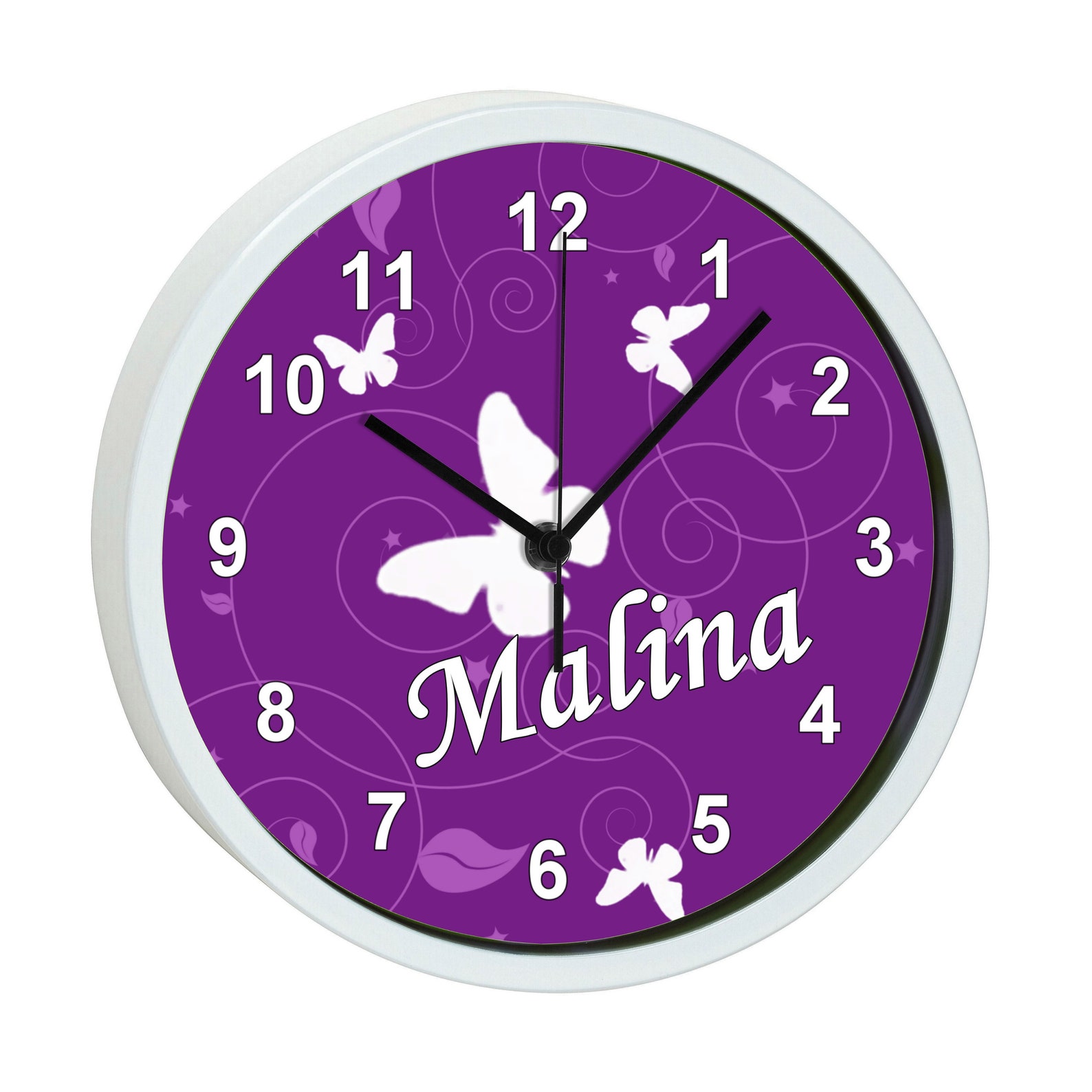 Children's Wall Clock With Colorful Frame Motif Butterfly Etsy