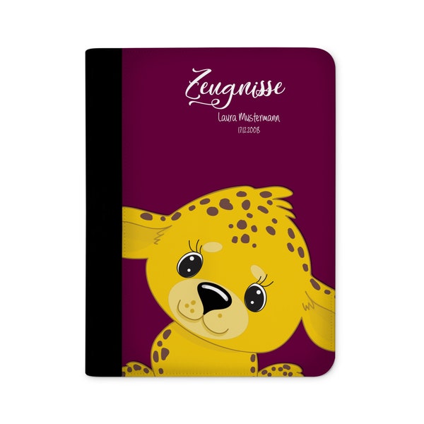 certificate folder personalized with name Leopard Blackberry
