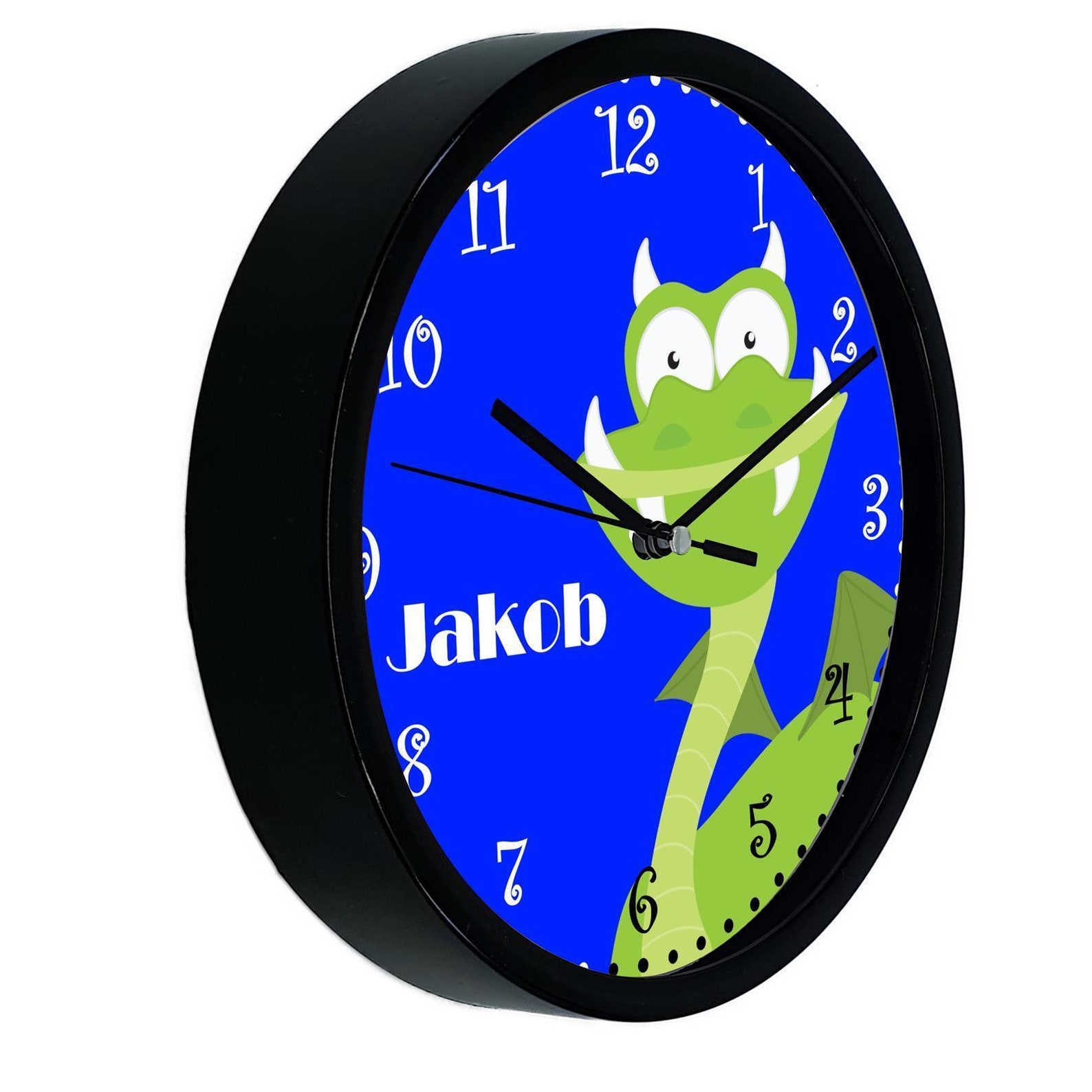 Children's Wall Clock With Colorful Frame Motif Dragon Etsy