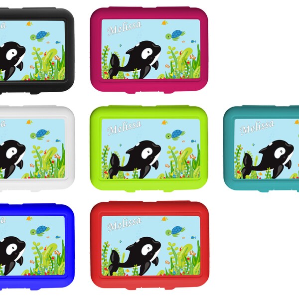 Lunch box / lunch box / snack box / with insert motif underwater world