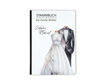 Family book A5 bride and groom black and white personalizable