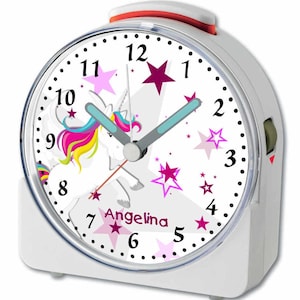 Kinder Funkwecker weiß Motiv Einhorn Rosa