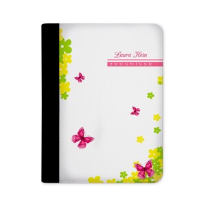 Zeugnismappe mit Namen Schmetterling Blume image 1