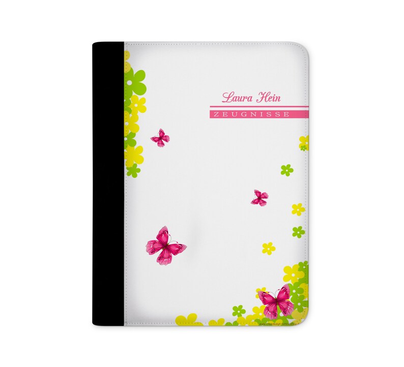 Zeugnismappe mit Namen Schmetterling Blume image 1