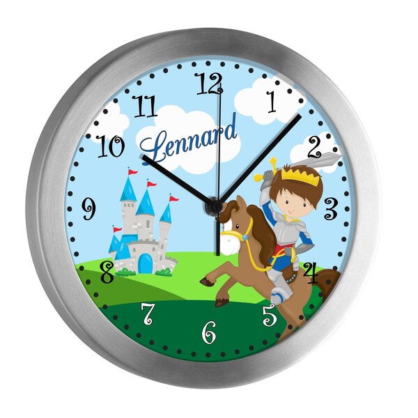 Children's radio wall clock knight