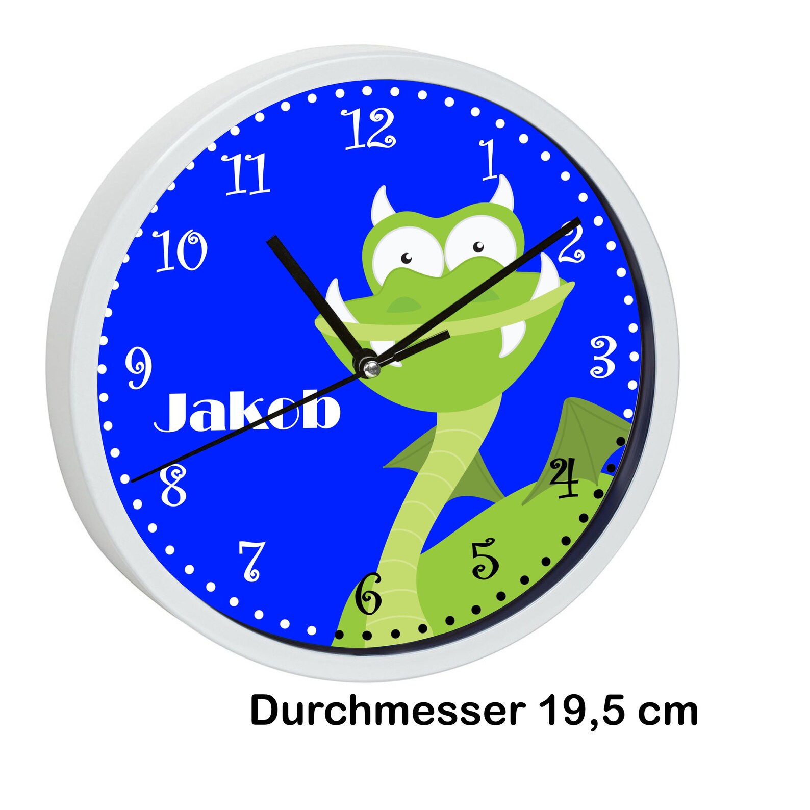 Children's Wall Clock With Colorful Frame Motif Dragon Etsy