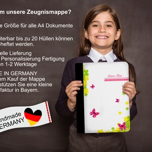 Zeugnismappe mit Namen Schmetterling Blume image 4
