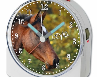 Children's radio alarm clock white motif Thoroughbred