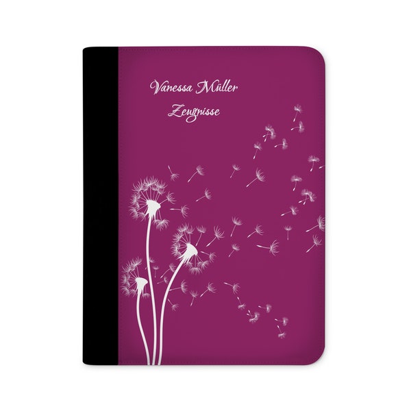 certificate folder personalized with name dandelion blackberry