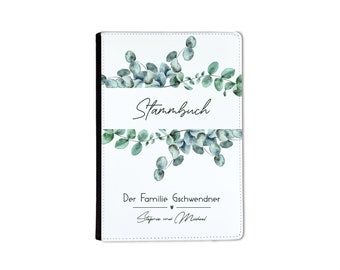 Stammbuch A5 Rahmen Eukalyptus  personalisierbar