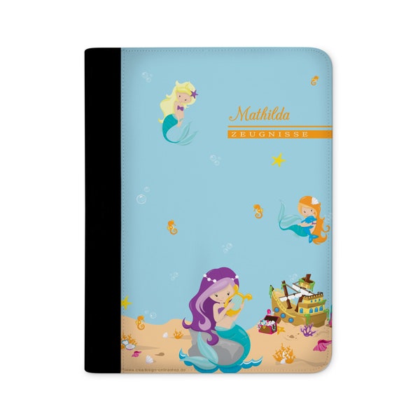 certificate folder personalized with name mermaid