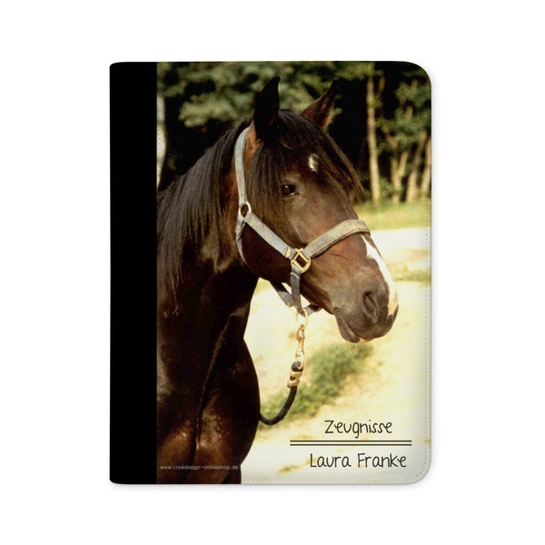 certificate folder personalized with name horse original