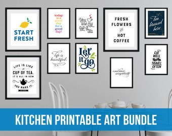 Kitchen Printable Art Bundle for a Gallery Wall