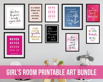 Girls Room Printable Art Bundle for a Gallery Wall