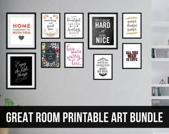 Great Room Printable Art Bundle for a Gallery Wall