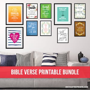 Bible Verse Printable Bundle - 10 Printable Designs - 5x7, 8x10, 11x14 ...