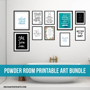 Powder Room Printable Art Bundle for a Gallery Wall