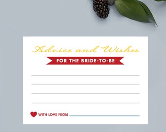 Italian Themed Wedding, Bridal Shower, Baby Shower Advice Cards, Wish Cards- Lemons, Italy, Amalfi Coast Design - Printed Cards