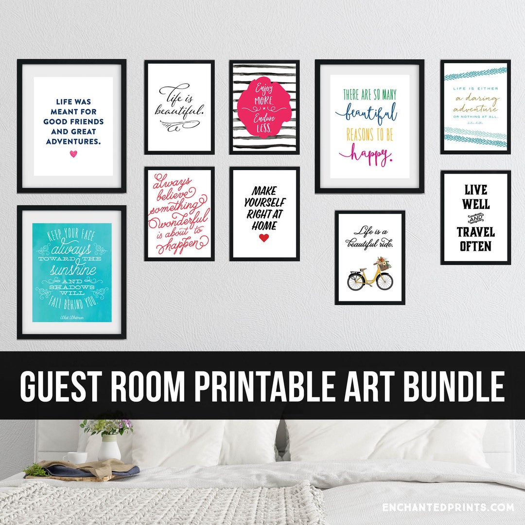 Guest Room Printable Art Bundle for a Gallery Wall - Etsy