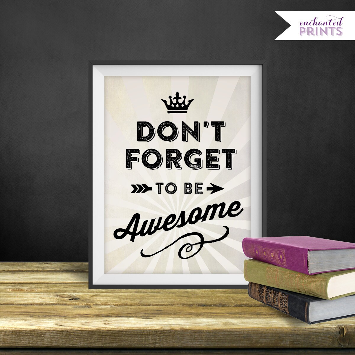 Be Awesome Quote Print Printable art wall decor Etsy