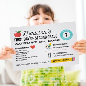 First Day of School Sign, First Day of School Photo Black and White, Colorful, Chalkboard, Instant Download or Printed School Sign image 2