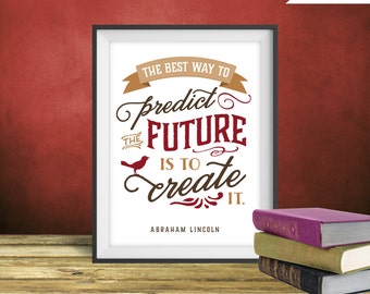 Abraham Lincoln Quote Print, Printable art wall decor, Inspirational quotes poster - Instant Download